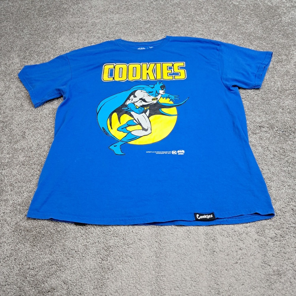 Cookies SF x Batman DC Comics Graphic T-Shirt Mens XL Blue Short Sleeve Tee